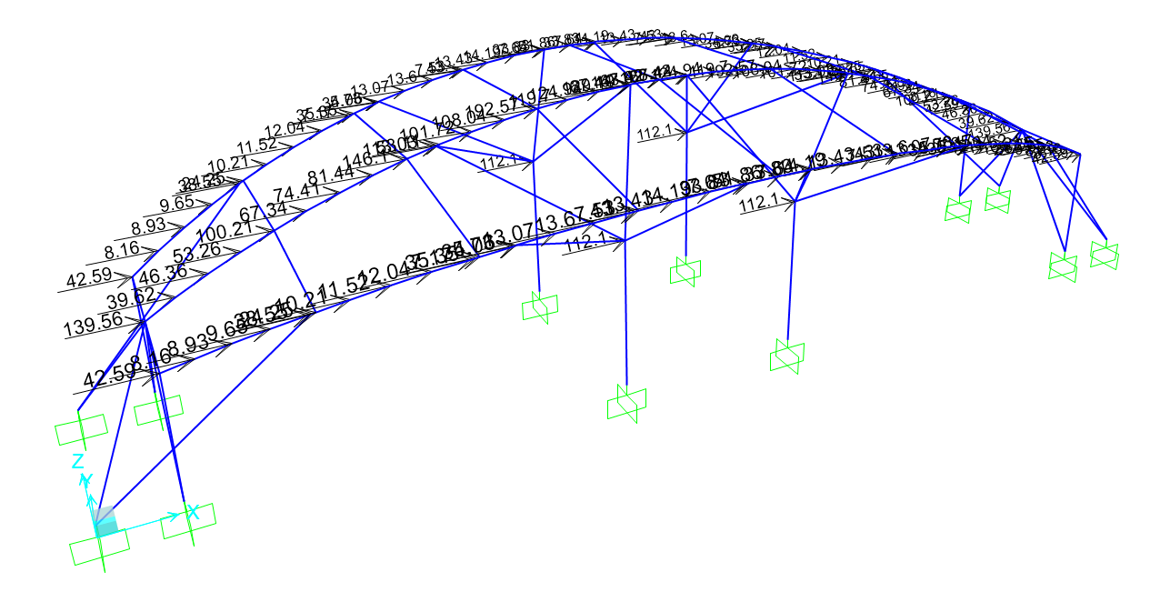 توزیع بار اتوماتیک زلزله در جهت X